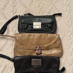 Elegant Black and Tan Clutch Trio
